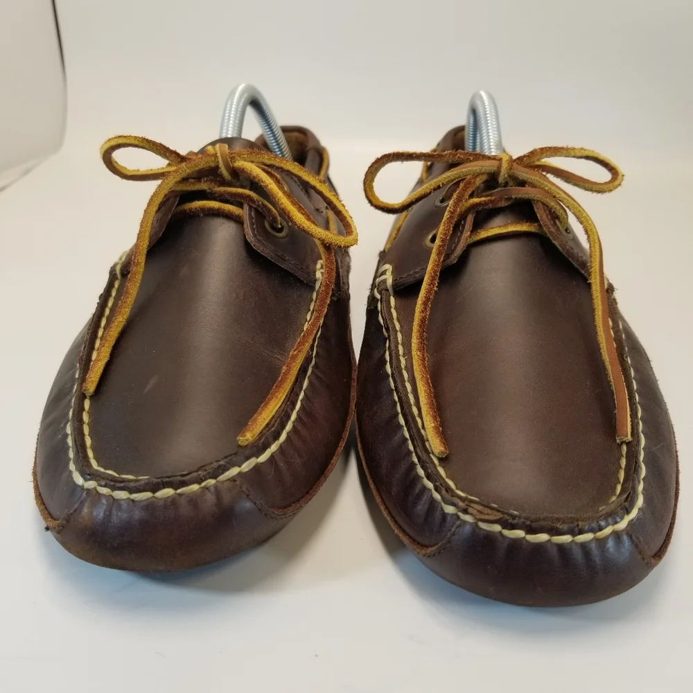 Polo Ralph Lauren Roderick Mens Sz 9D Brown Leather Moc Loafer Boat Shoe Slip On